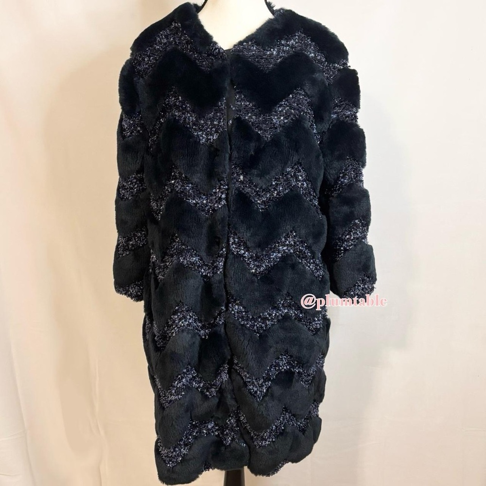 Chic Navy Faux Fur Teddy Jacket
